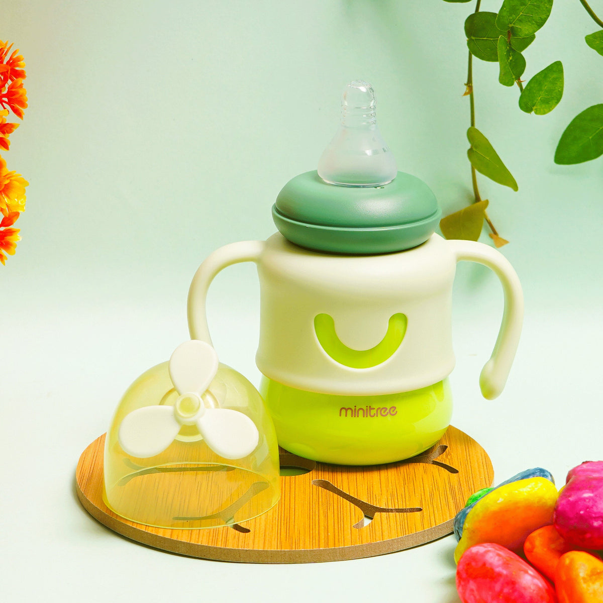 Baby Feeding Bottle Fan Green 150Ml Mt - Sunshine