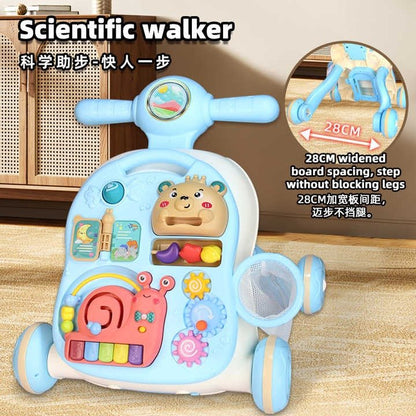4-in-1 Baby Push Walker With Activity Table & Learning Center