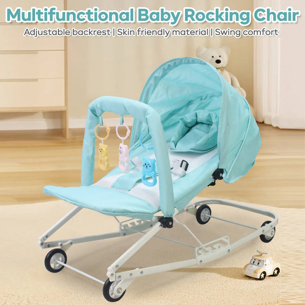 Multifunction Baby Rocking Chair | Adjustable | Wheels | Toys