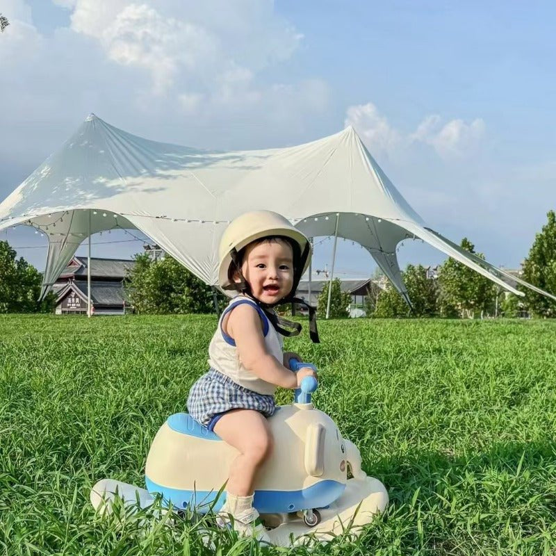 2-in-1 Cute Elephant Ride-On That Doubles as Rocker