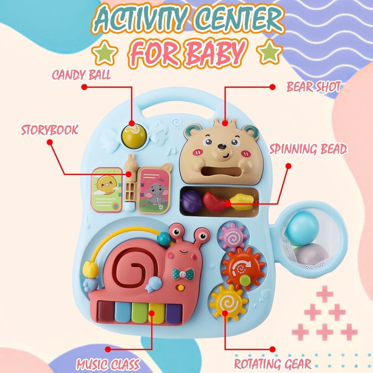 4-in-1 Baby Push Walker With Activity Table & Learning Center