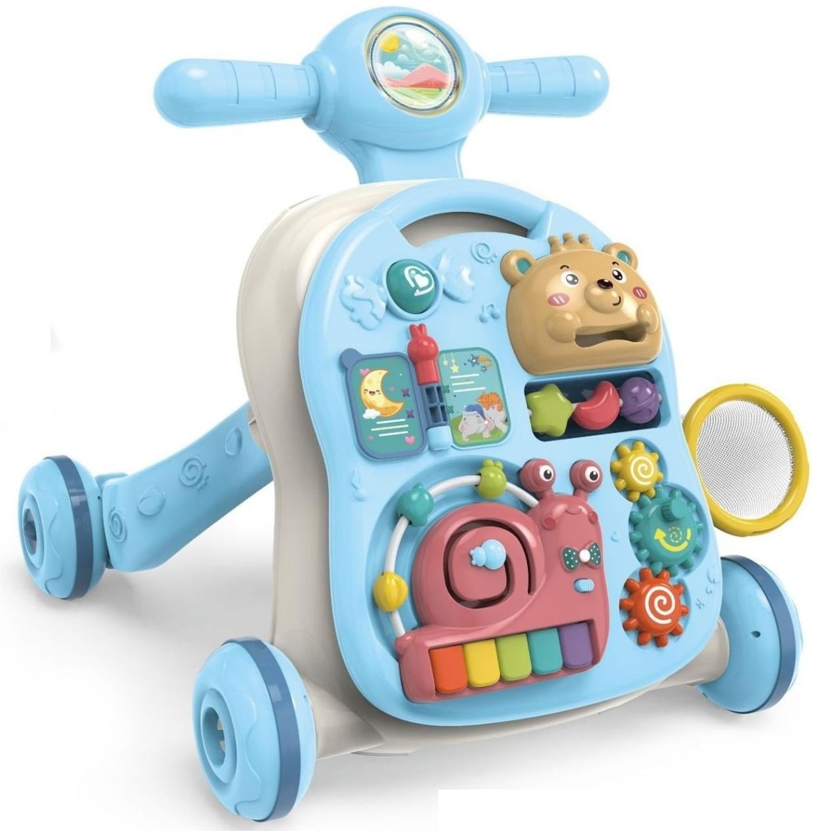 4-in-1 Baby Push Walker With Activity Table & Learning Center